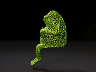 Frog sitting 3D print model