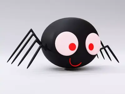 Spider cartoon  low poly 3d model 3D model