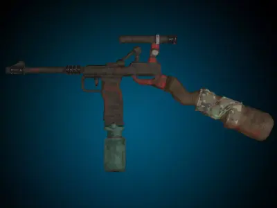 Stylized automatic pistol Free low-poly 3D model