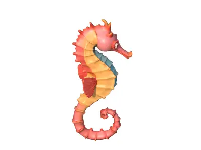 Seahorse Low-poly 3D model