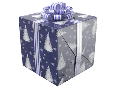 Gift Box Blue 07 3D model