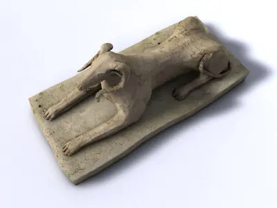 Egyptian sphinx ram statue Low-poly 3D model