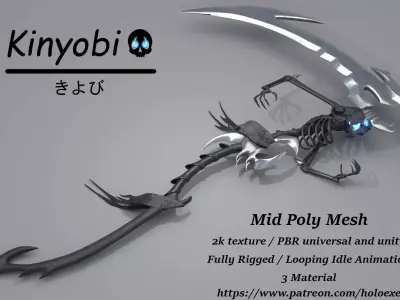 Kinyobi - Animated Battle Scythe 3D model