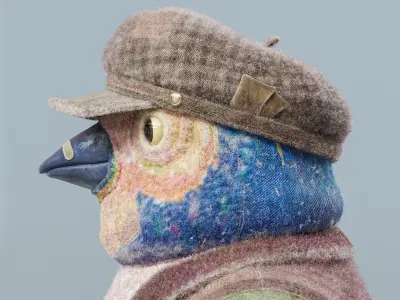 Bird character Free 3D model