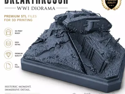 WWI Breakthrough Diorama STL Files  3D print model