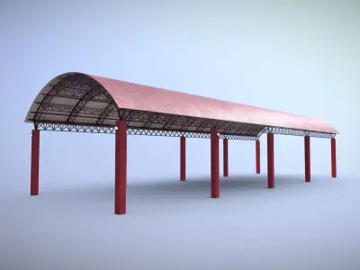 WAHQ Firefighter Hangar Low-poly 3D model