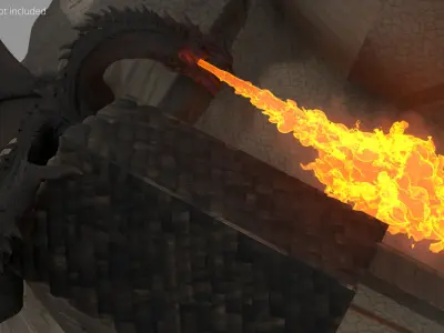 Static Volumetric Flame VDB for Blender 3D model