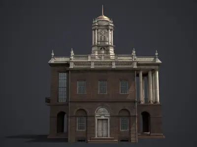 Old State House Connecticut Low-poly 3D model