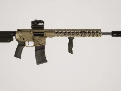 Assault Rifle 1 Used Low-poly 3D model