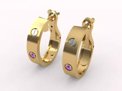 Earrings Cartier 3D print model