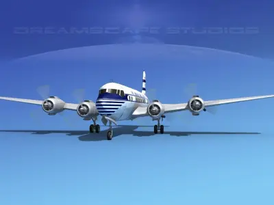 Douglas DC-6 Pan American 3D model