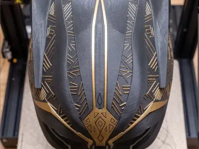 Black Panther Helmet STL File Wearable Cosplay Mask  3D model