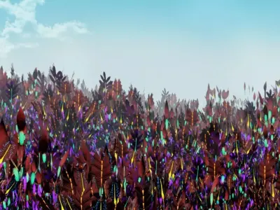 Glowing alien herbs 3 Low-poly 3D model
