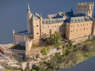 Gothic Medieval Castle - Low Poly Low-poly 3D model