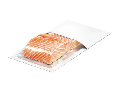 White Salmon Carton Pack - trout cardboard container  3D model