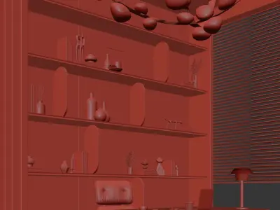  Office interior scene 48 3D model