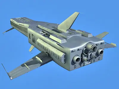 Set of 2 Spaceships 3D model