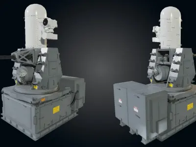 Phalanx CIWS Air Defence System Low-poly 3D model