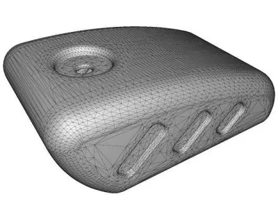 Aluminium Bike Fuel Tank Low-poly 3D model