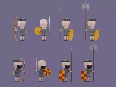 Low Poly Soldiers Low-poly 3D model