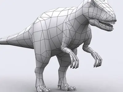 3DRT - Dinosaurs - Allosaurus Low-poly 3D model