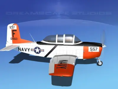 Beechcraft T-34 Mentor V12 USN 3D model