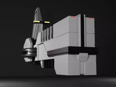 The Keep spaceship flying in sky 3D model
