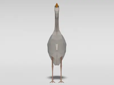 Low Poly Cartoon Great Blue Heron Low-poly 3D model