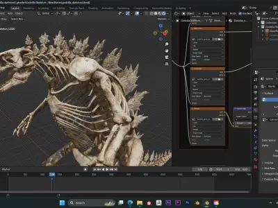 Godzilla Skeleton  Low-poly 3D model