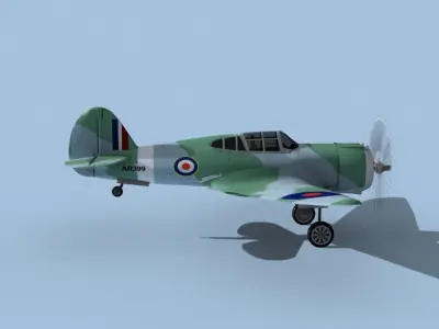 Curtiss H-75C Mohawk V24 RAF 3D model