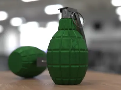 Grenade on table Free 3D model