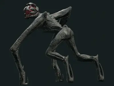 A Quiet Place 2 - Alien Low-poly 3D model