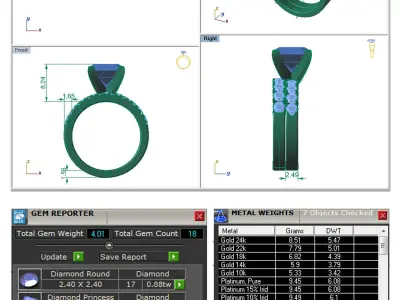 3DM Wedding Ring U010 3D model