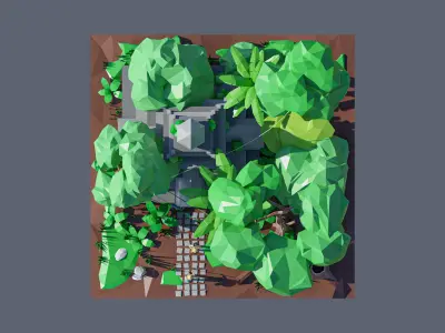land 1A Low-poly 3D model