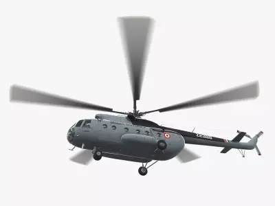Mi-8T India Air Force Animated Low-poly 3D model