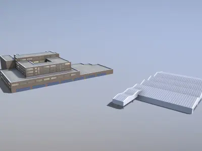 Building EDDF Storages33 Frankfurt Airport Low-poly 3D model