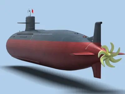 Chinese Type093 Nuclear Submarine 3D model