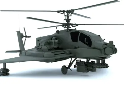 Military Attack Helicopter KA 50 Style Game Ready 3D Model PBR  3D model