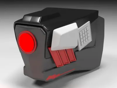 Dog Head Techno Robotic Low-poly 3D model