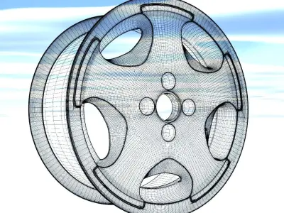 VW Golf Fire and Ice Alloy Rim Wheel - Hi Res 3D model