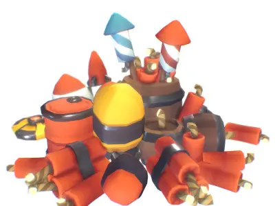 Explosives Set - Proto Series Low-poly 3D model