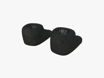 Slippers G08 Black Dino Paw - Costume Character Design Low-poly 3D model