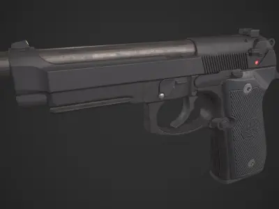 Beretta M9A1 Low-poly 3D model