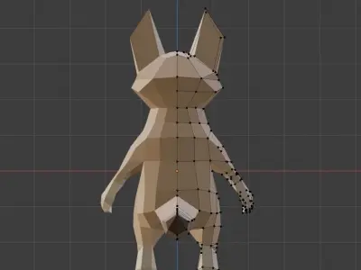 Low Poly Fennec Fox Low-poly 3D model