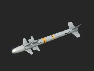 Chinese PL7 Infrared guided Air-to-Air missile PL-7 Low-poly 3D model