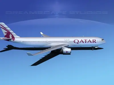 Airbus A330-300 Qatar  3D model