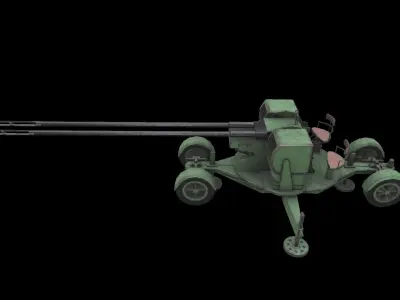 Anti Aircraft Twin gun PG99 Type 90 35mm Low-poly 3D model