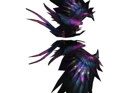 Purple-Black Wing Low-poly 3D model