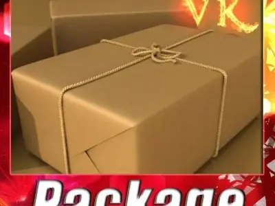 Cardboard Box Wrapped in Brown Paper - Package 3D model