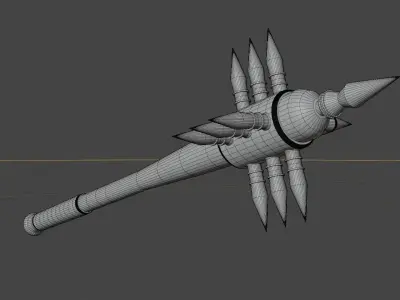 Baseball Bat with Spikes Weapon Low-poly 3D model